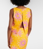 Cala de la Cruz Avelino printed linen crop top