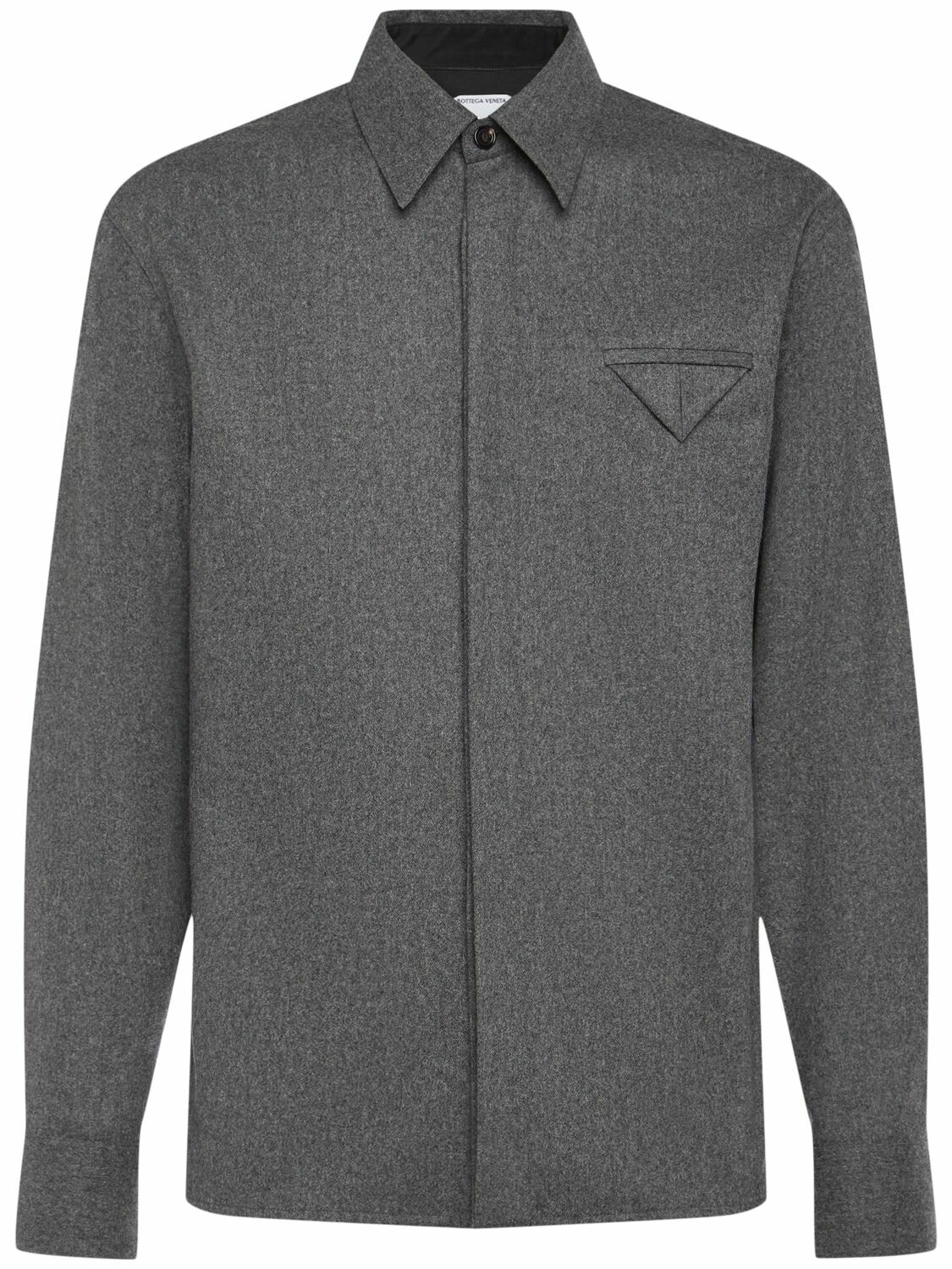 Bottega Veneta ライト テーラード ウール シャツ メンズ 48 Men's Light Wool Twill Shirt in Deep blue | Bottega Veneta US