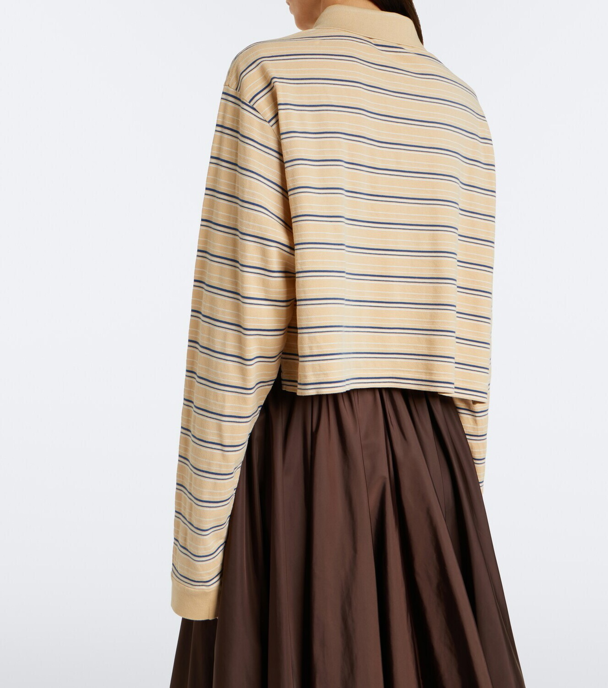 Prada Logo striped cotton piqué polo shirt