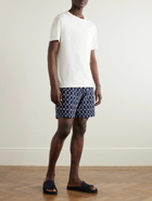 Orlebar Brown - Trevone Straight-Leg Cotton-Blend Terry-Jacquard Drawstring Shorts - Blue