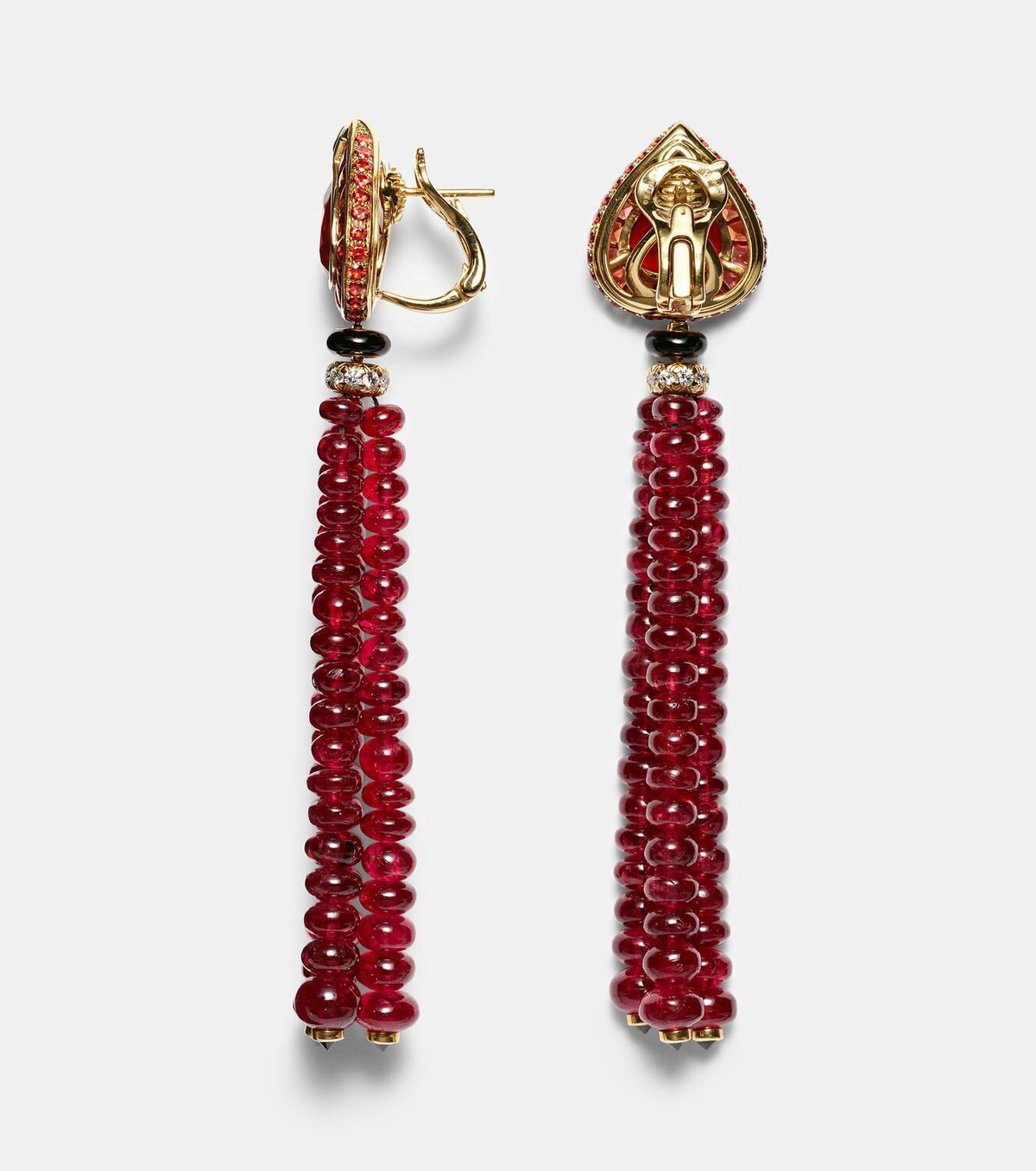 Marina B 18kt gold earrings with opal, sapphire, onyx, and diamonds