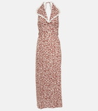 Rixo Sabrina floral halterneck midi dress