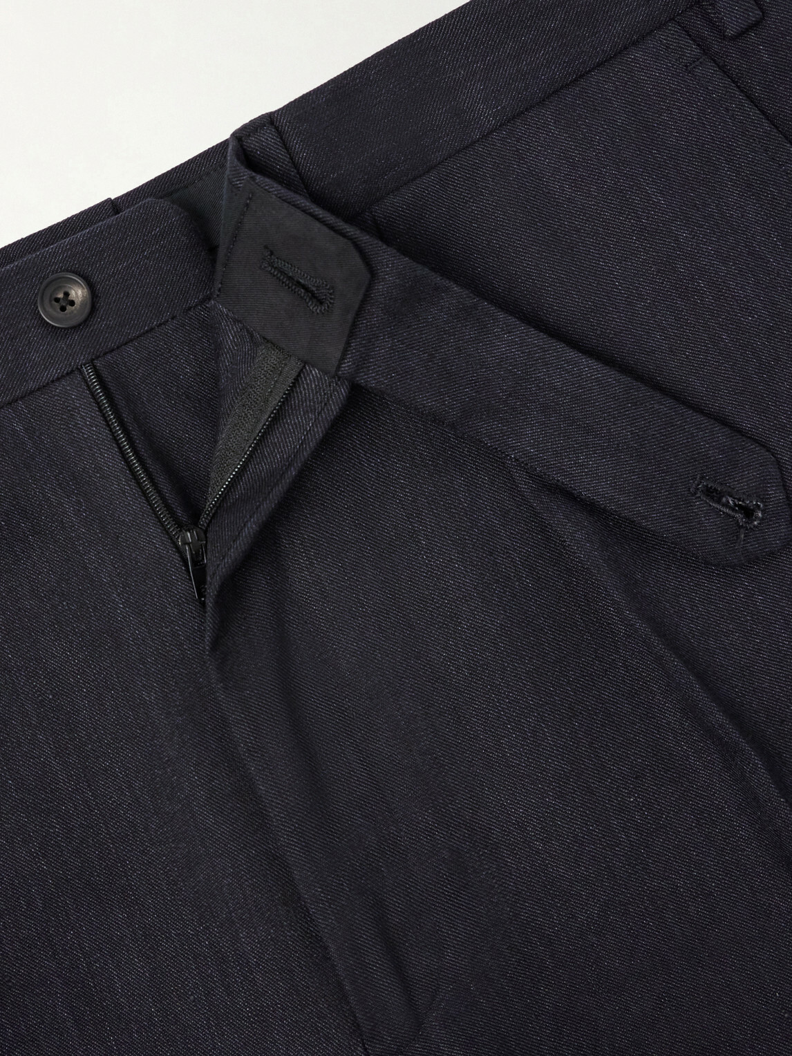 J. Mueser - Waverly Straight-Leg Cotton and Linen-Blend Twill Suit Trousers - Black