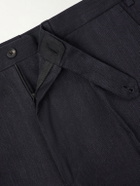 J. Mueser - Waverly Straight-Leg Cotton and Linen-Blend Twill Suit Trousers - Black