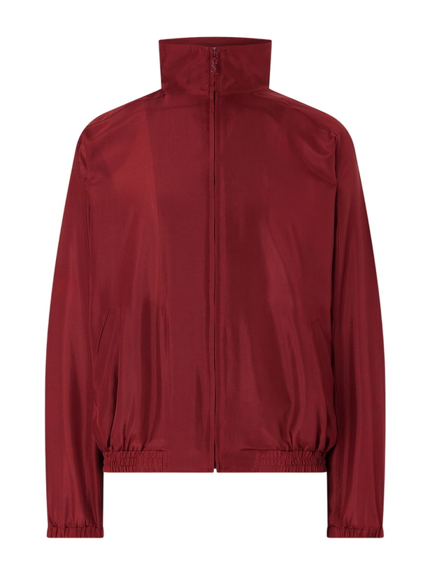 Photo: SAINT LAURENT - Silk-Habotai Blouson Jacket - Red