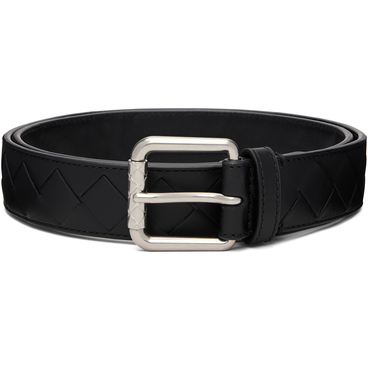 Bottega Veneta Black Intrecciato Belt