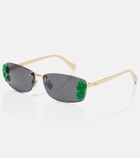 Dior Eyewear Dior Clover embellished rectangular sunglasses