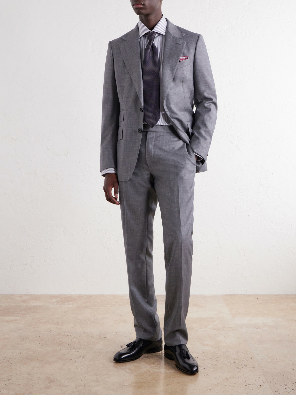 Brioni - Striped Cotton-Poplin Shirt - Blue