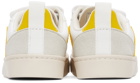 Veja Baby White & Yellow Vegan V-10 Velcro Sneakers
