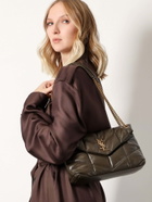 Saint Laurent Puffer Green Womens Shoulder Bag
