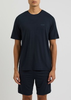 Boss Logo-embroidered Stretch-jersey Pyjama set Dark Blue