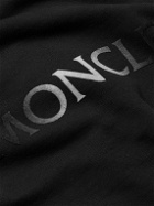 Moncler - Logo-Flocked Cotton-Jersey Sweatshirt - Black