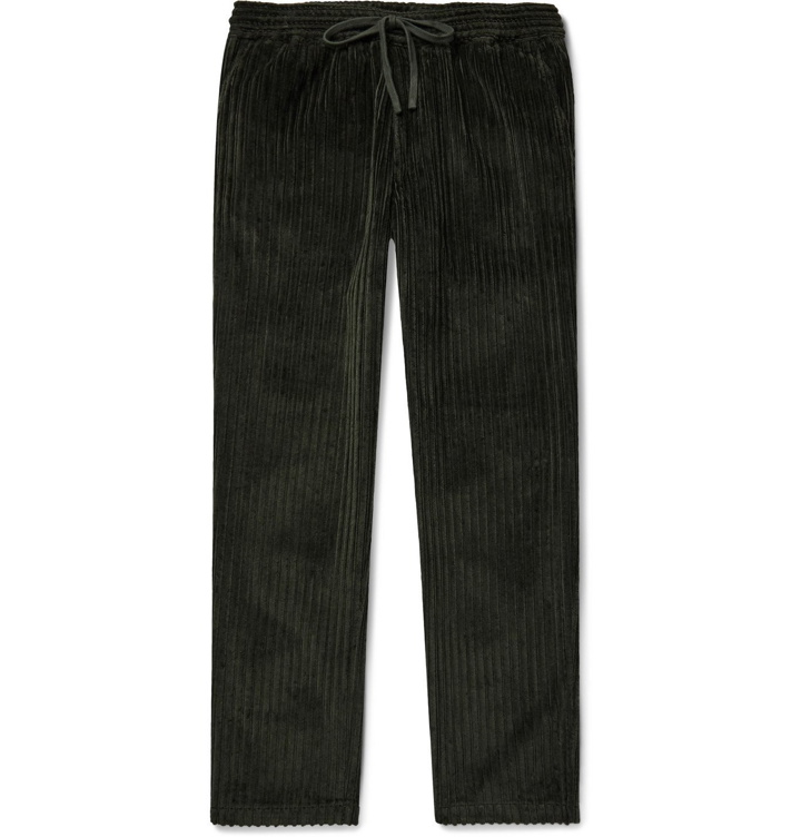 Photo: Barena - Cotton-Corduroy Drawstring Trousers - Green