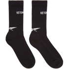 Vetements Black Reebok Edition Logo Socks