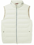 Brunello Cucinelli - Quilted Nylon Down Hooded Gilet - Gray