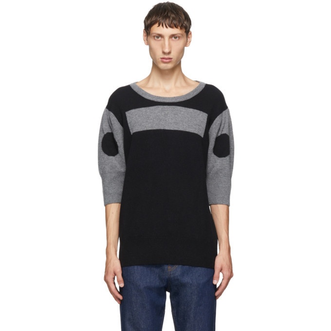 Photo: Random Identities Black Wool and Cashmere Morse Code Sweater