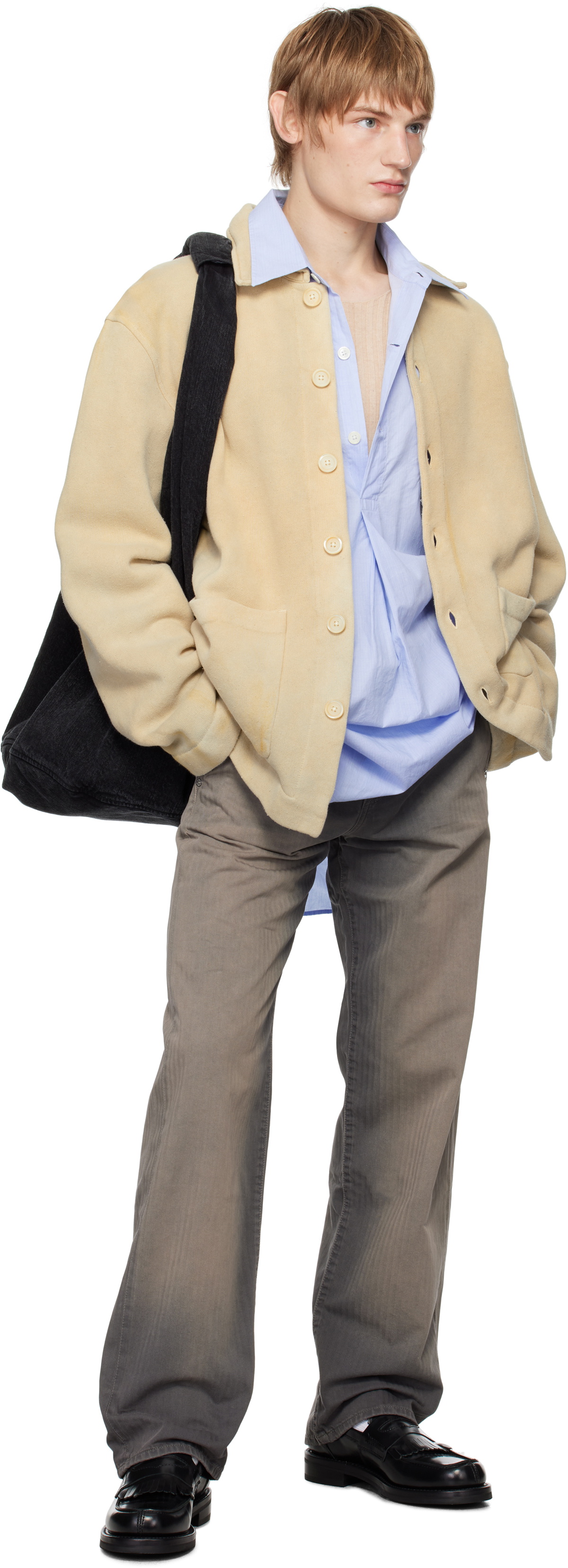 OUR LEGACY Gray & Tan Trucker Trousers Our Legacy