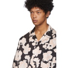 McQ Alexander McQueen Black and White Kimono Printed Shirt