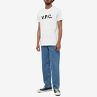 A.P.C. Men's VPC Logo T-Shirt in White/Green