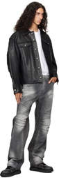 Alexander Wang Black Trucker Leather Jacket