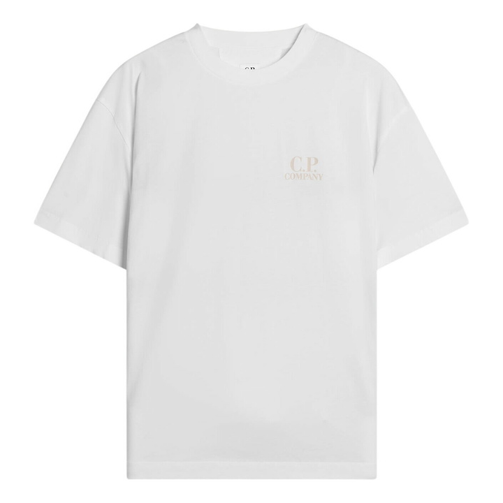 Photo: C.P. Company Men's Logo Print T-Shirt in Gauze White