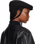 Dolce&Gabbana Black Wool Crepe Flat Cap