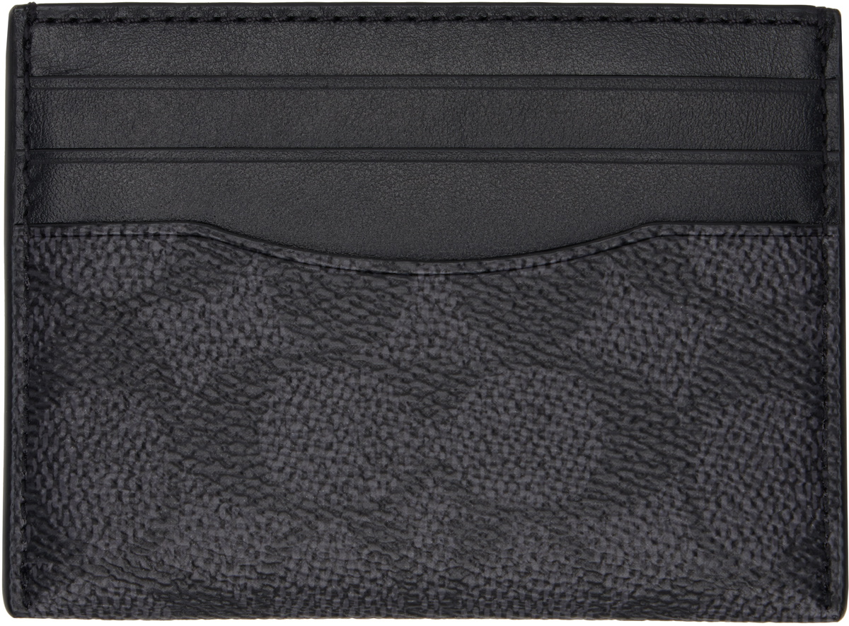 Coach 1941 Black & Gray Signature Canvas Card Holder