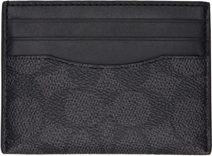 Photo: Coach 1941 Black & Gray Signature Canvas Card Holder