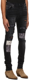 AMIRI Black Vintage Bandana Artpatch Jeans