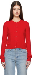 Dunst Red Essential Crewneck Knit Cardigan