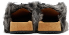 Dries Van Noten Gray Shearling Clogs