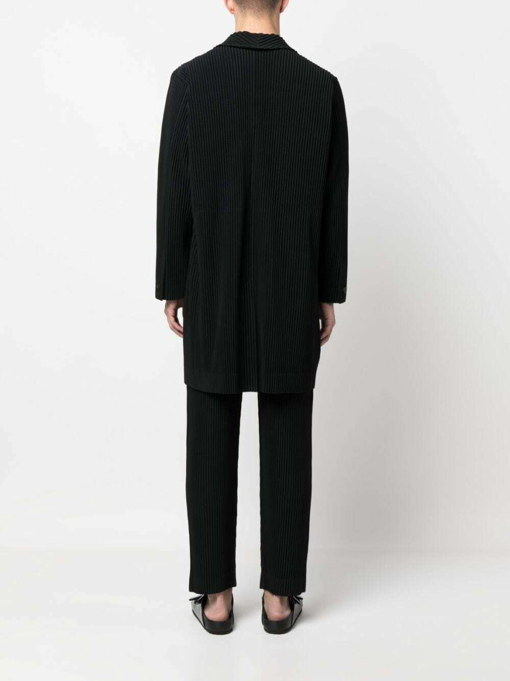 HOMME PLISSE' ISSEY MIYAKE - Long Coat With Buttons Homme Plisse