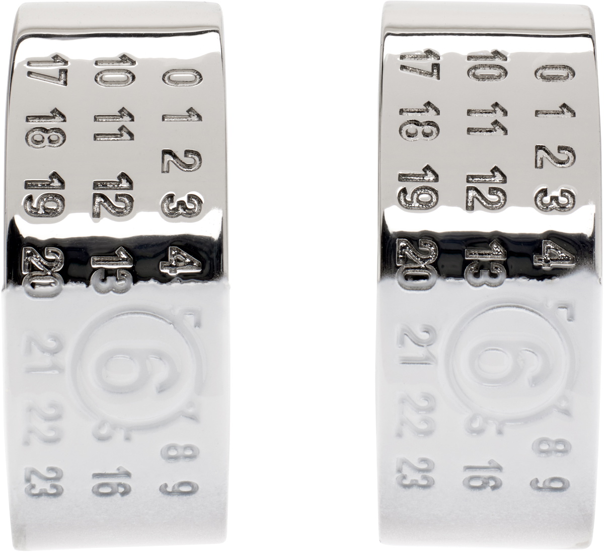 【MM6 MAISON MARGIELA】SILVER NEW NUMERICAL LOGO EARINGS Silver New Numerical Logo Earrings by MM6 Maison Margiela on