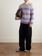 LOEWE - Striped Wool-Blend Sweater - Gray