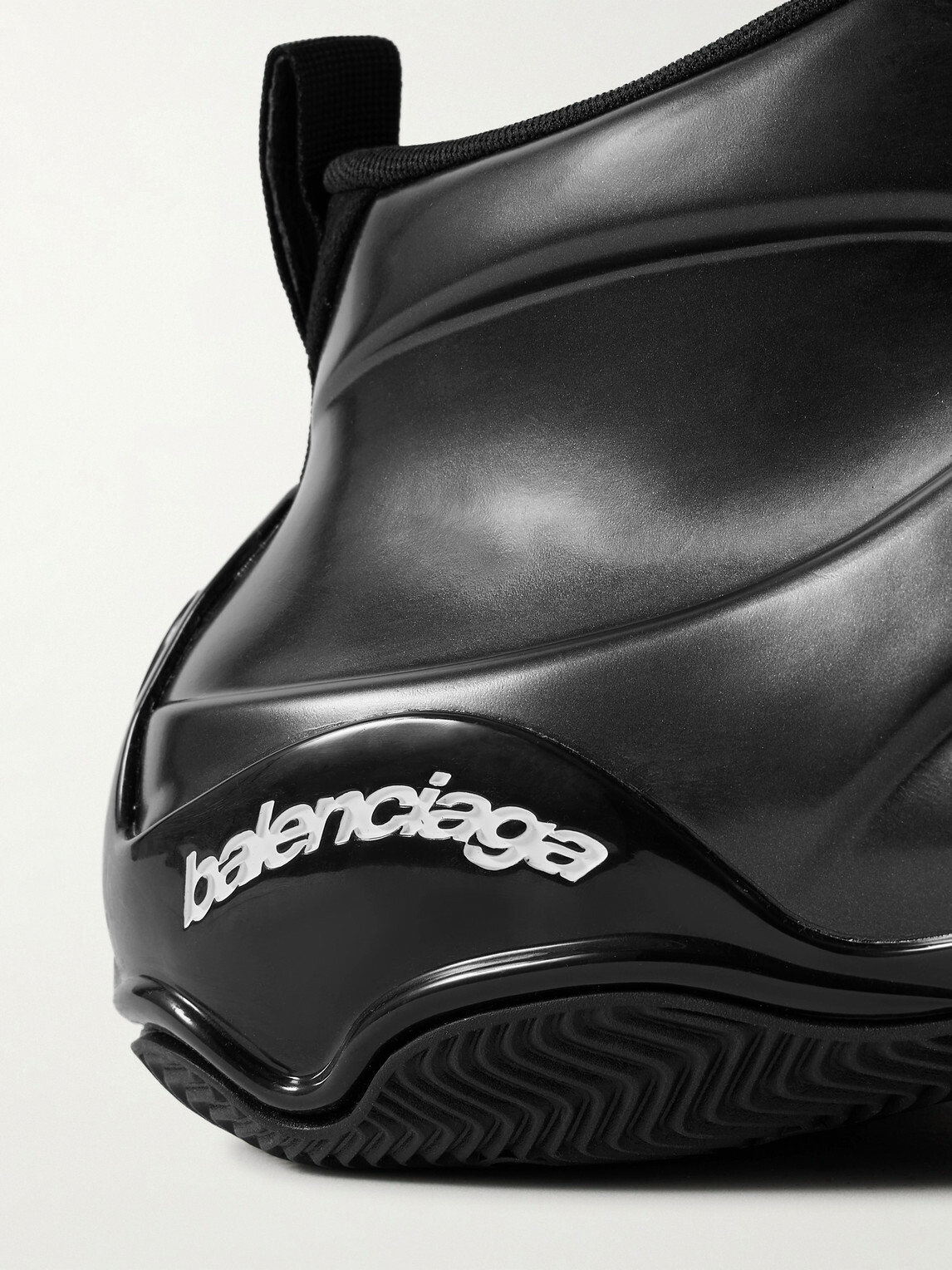Balenciaga - Basketball Neoprene-Trimmed Rubber Sneakers - Black