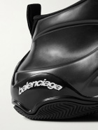 Balenciaga - Basketball Neoprene-Trimmed Rubber Sneakers - Black