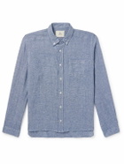 La Paz - Button-Down Collar Linen Shirt - Blue