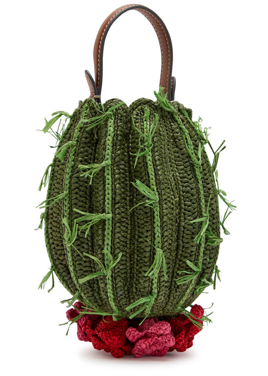 Anya Hindmarch Cactus Raffia and Leather Cross-body bag - Khaki - One Size
