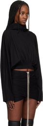 Rick Owens DRKSHDW Black Temple Cropped Hoodie
