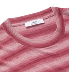 Mr P. - Striped Knitted Linen T-Shirt - Pink