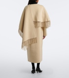 Róhe Fringed caped alpaca and wool coat