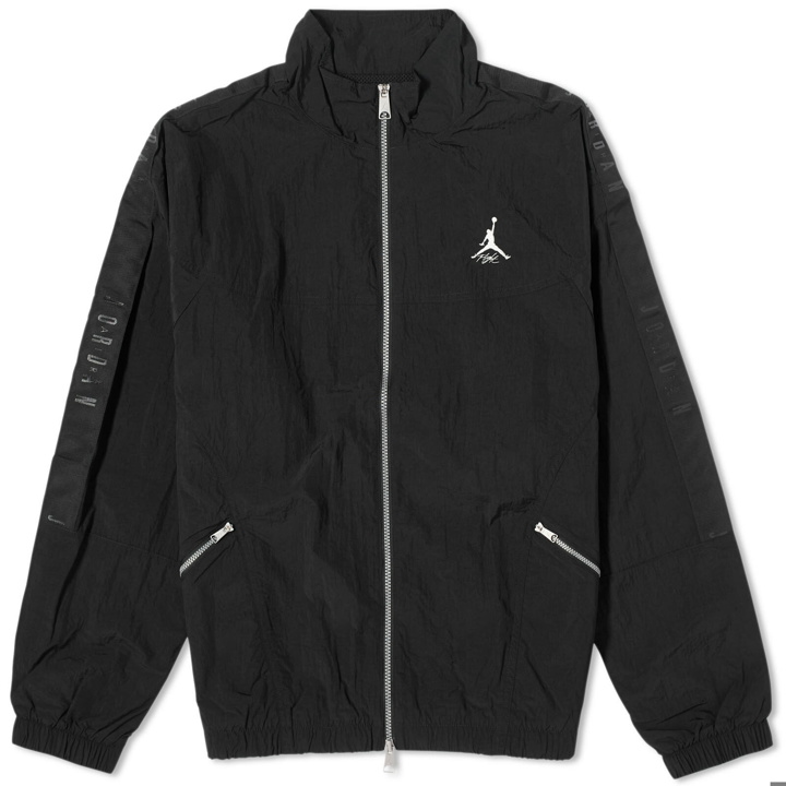 Photo: Air Jordan Men's Essentials Statement Warmup Jacket in Black/Sail