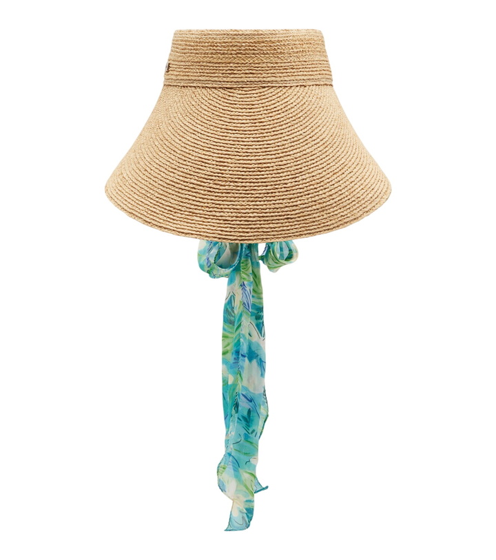 Photo: Chloé Silk-trimmed raffia visor