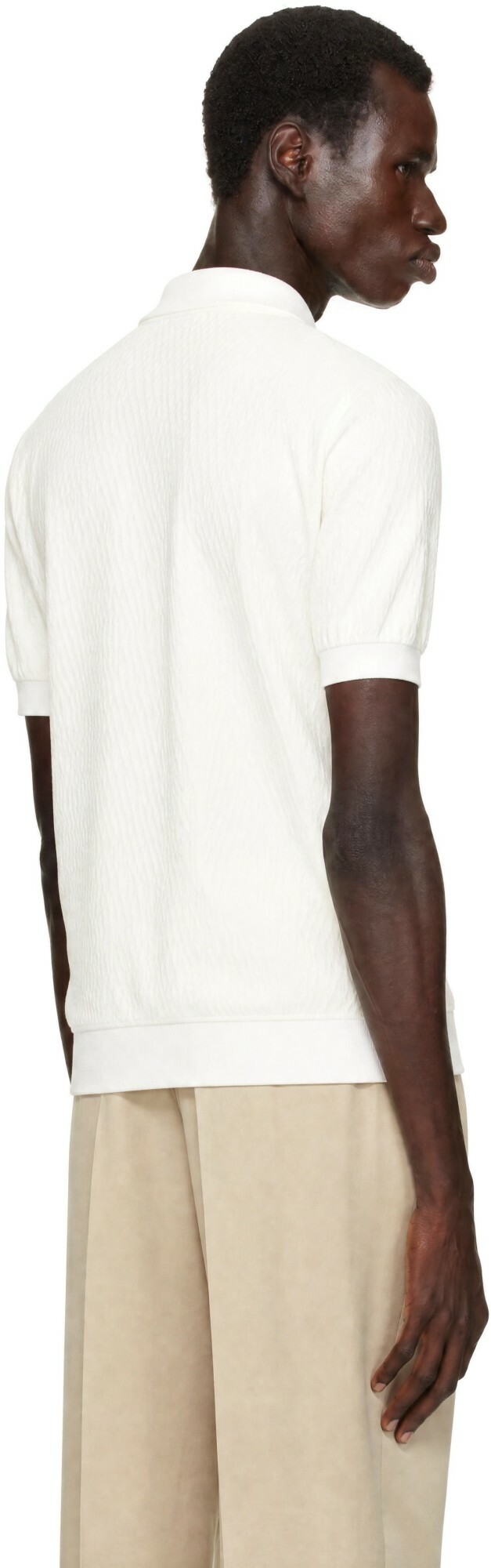 BOSS White Button Placket Polo
