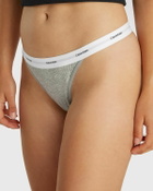 Calvin Klein Underwear COTTON STRETCH RIB (MPP) STRING THONG 3-PACK Grey Womens Panty