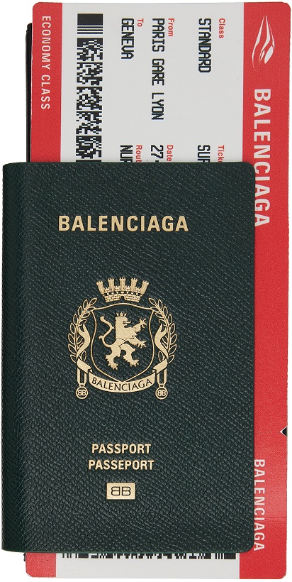 Photo: Balenciaga Green Passport Long 1 Ticket Wallet