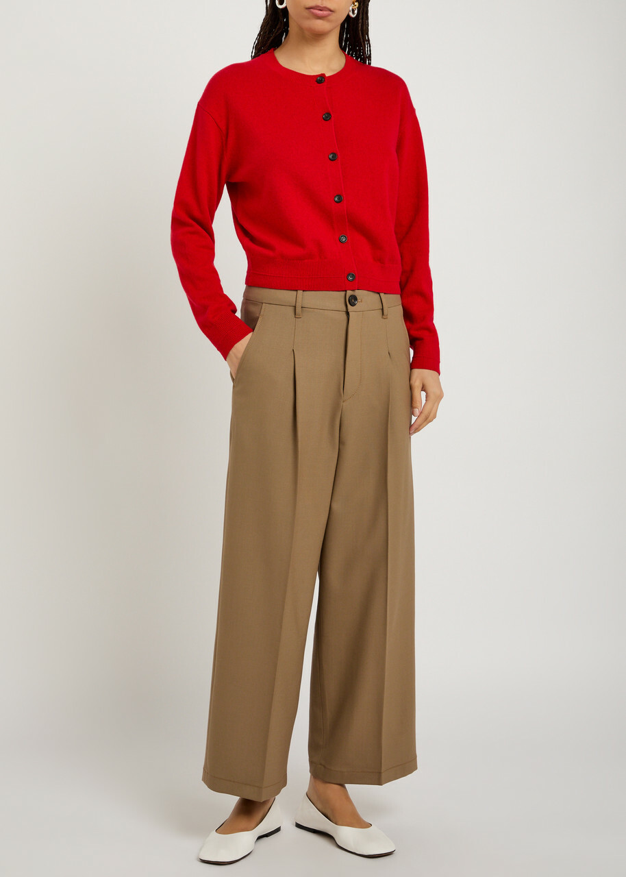 Maria Mcmanus Wide-leg Stretch-wool Trousers Caramel