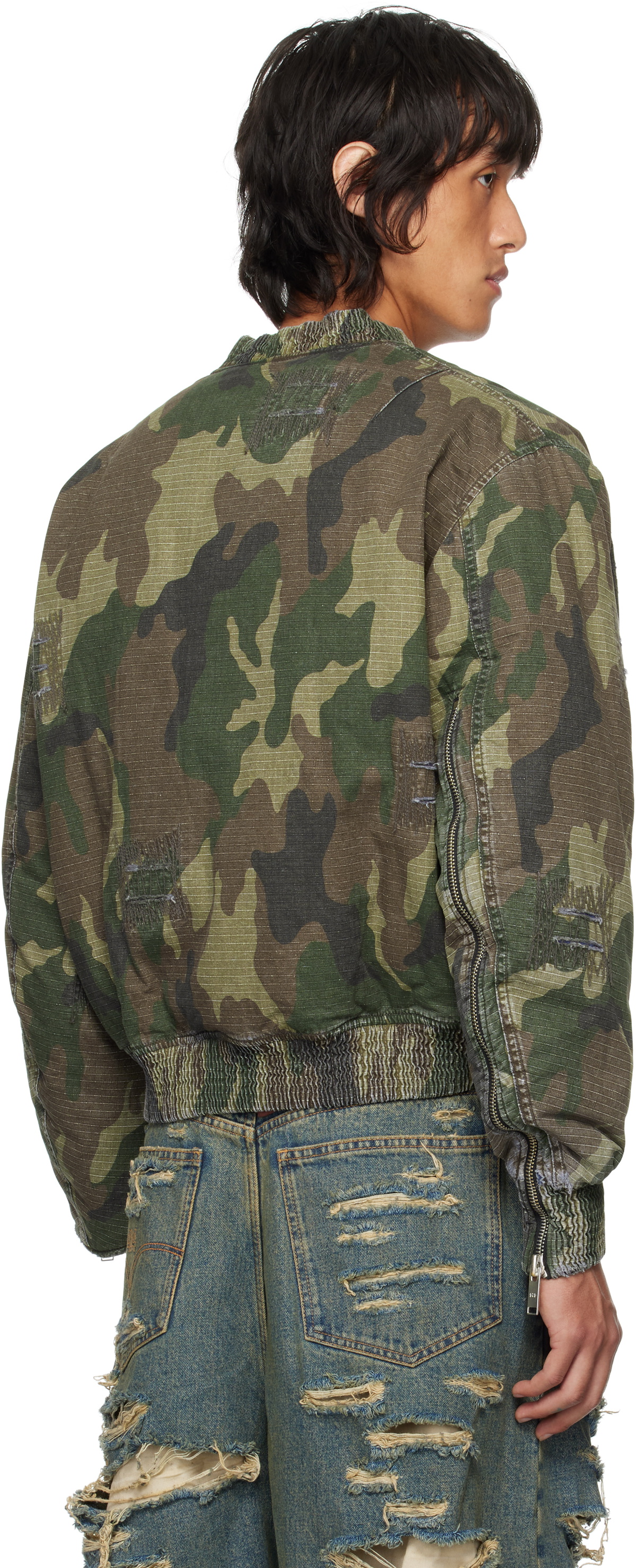 424 Khaki Military Bomber Jacket