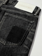 Neighborhood - Savage Slim-Fit Straight-Leg Patchwork Jeans - Black