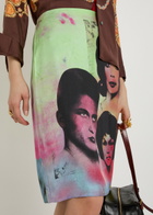 Versace Printed Silk Midi Skirt Multicoloured